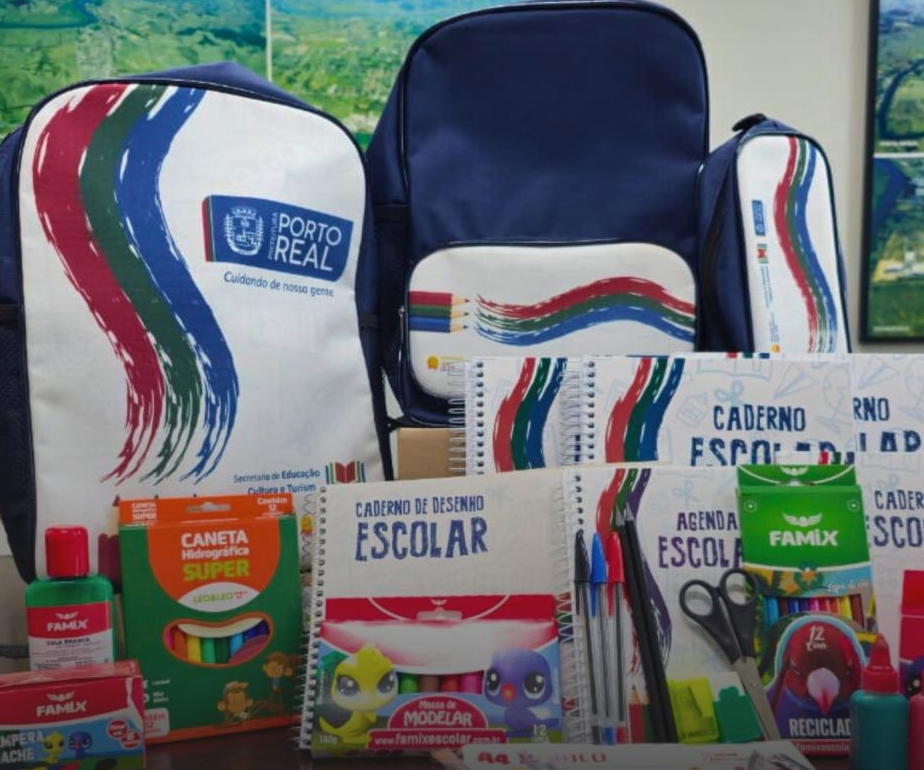 Kits de material escolar chegam às escolas da rede municipal de Porto Real
