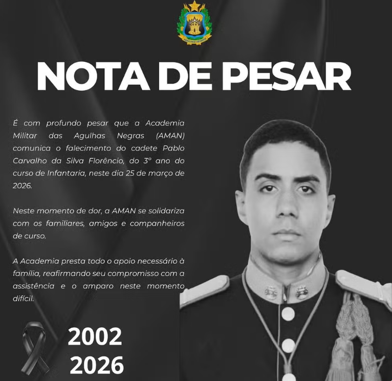 Cadete da AMAN morre após incidente durante treinamento físico em Resende