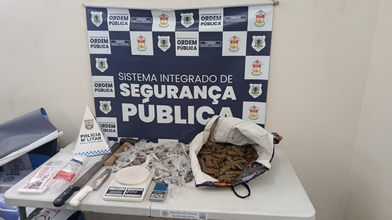 Sistema Integrado de Segurança Pública apreende droga e materiais usados para venda de entorpecentes em Volta Redonda