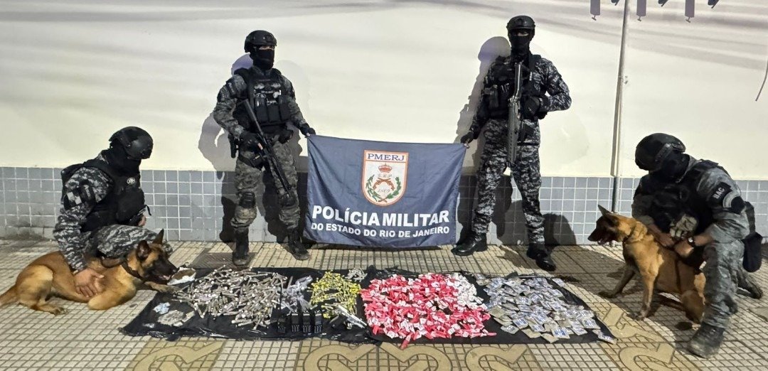 Batalhão de Ações com Cães sediado em Volta Redonda já apreendeu mais de 37 kg de drogas com prejuízo superior a R$ 110 mil ao tráfico no Sul Fluminense